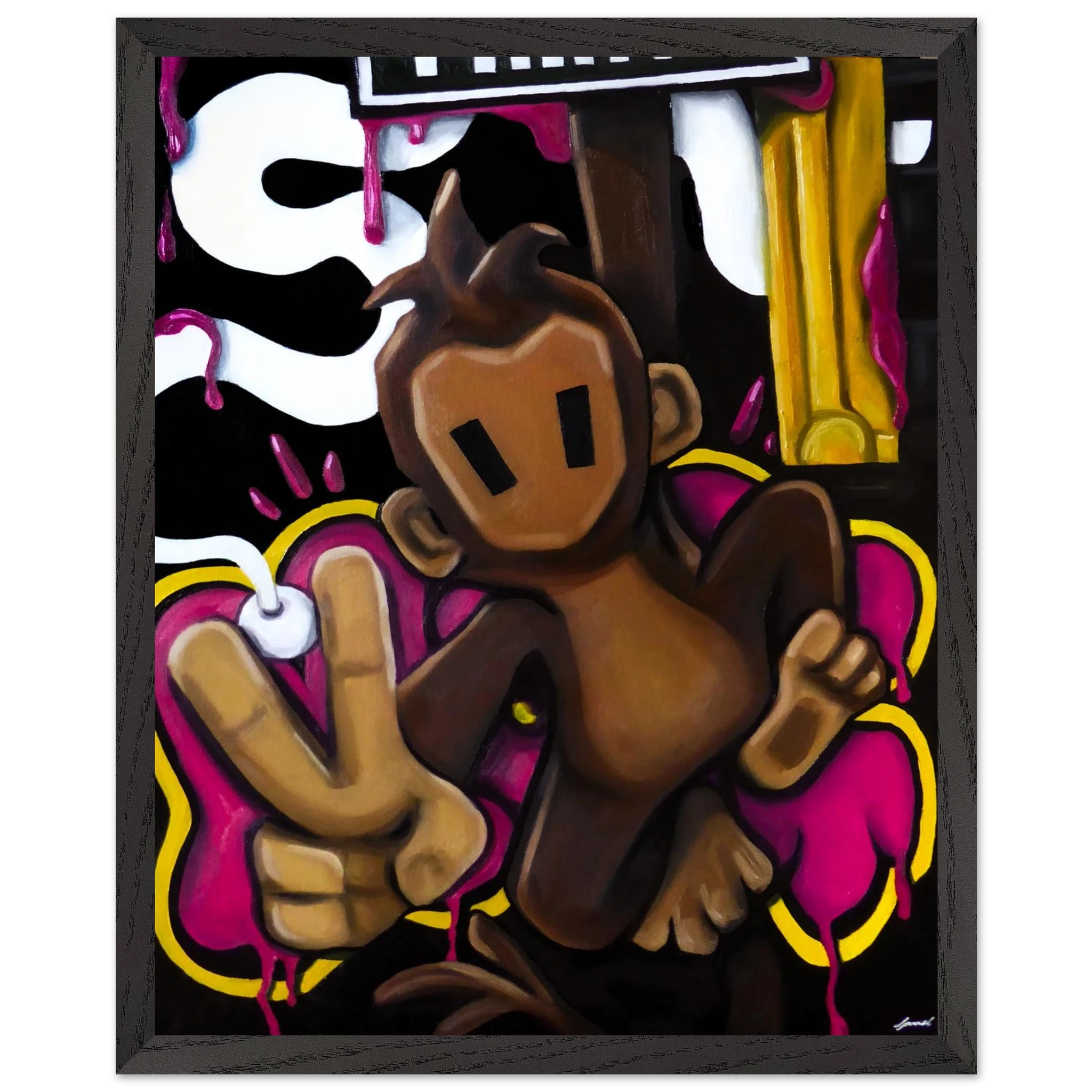 MONKE (BOTTOM) | WOODEN FRAMED PRINT